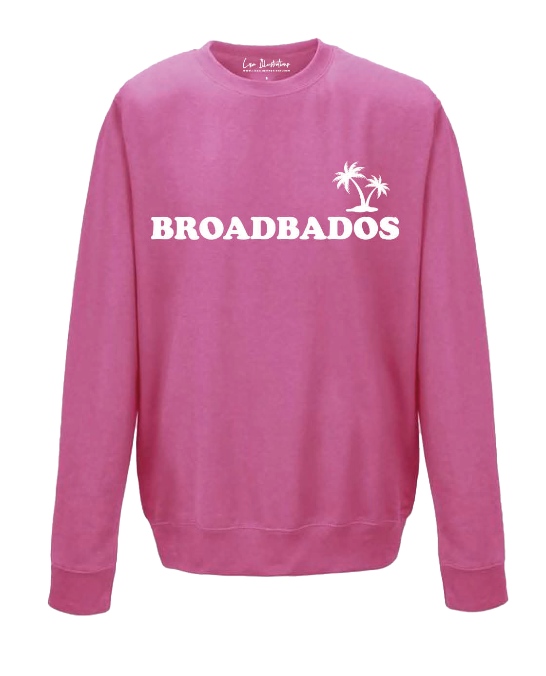 ‘Broadbados’ Adult Unisex Sweatshirt - Pink