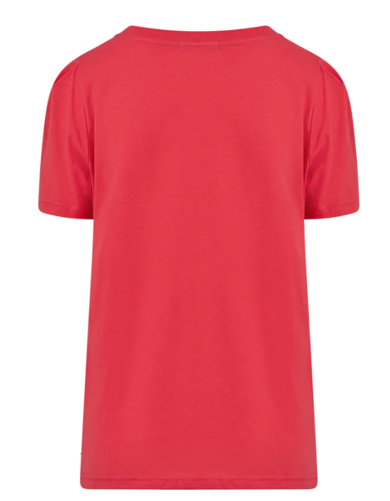 T-shirt With Pleats - Intense Pink