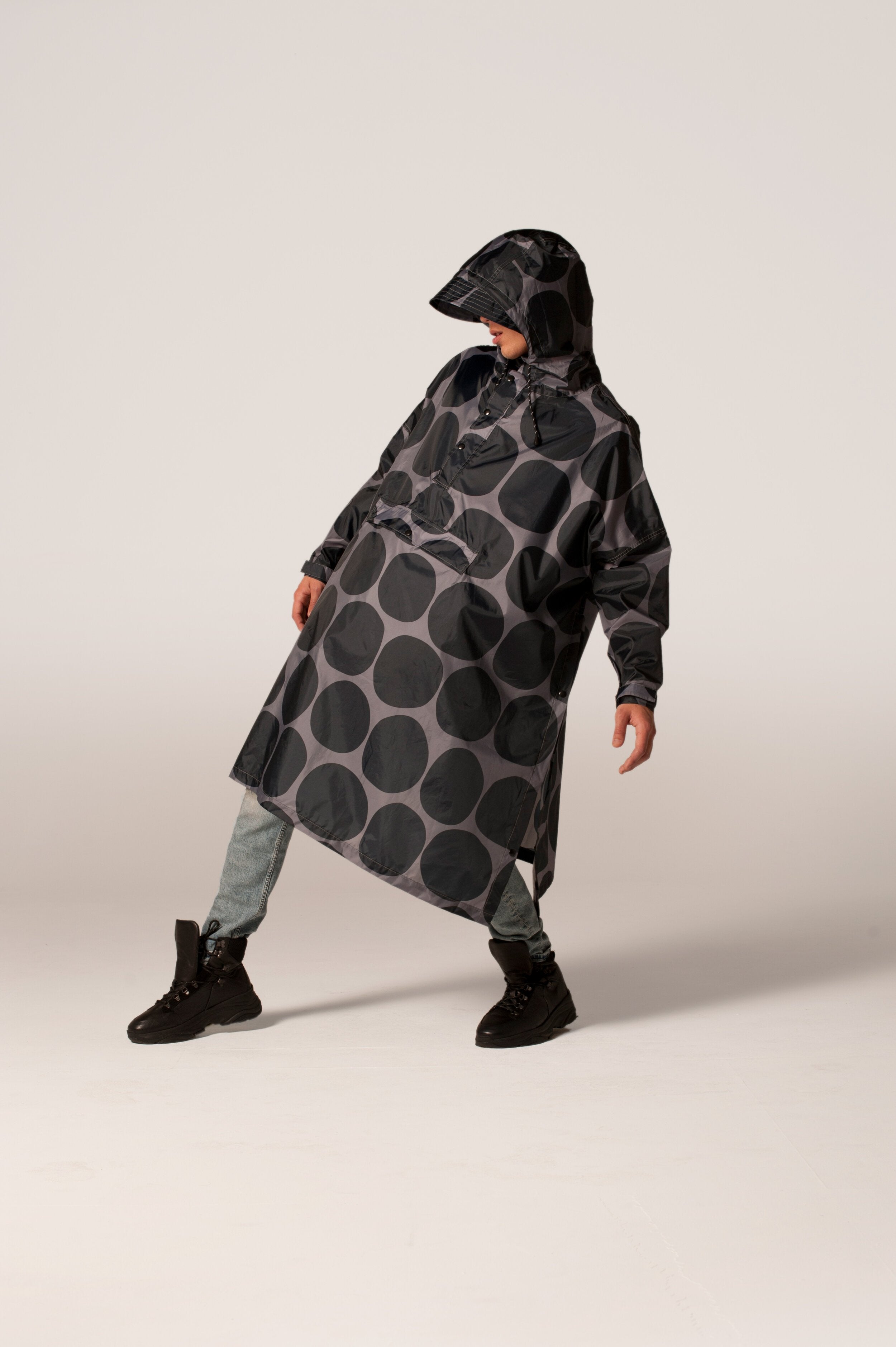 Black Polka Dot Adult Poncho
