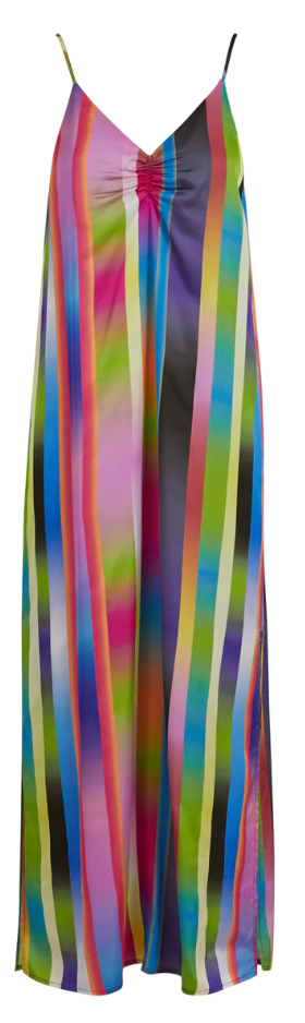 Slip Dress in Faded Stripe Print