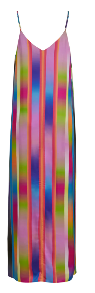 Slip Dress in Faded Stripe Print