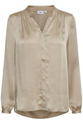 Long Sleeve Blouse - Beige