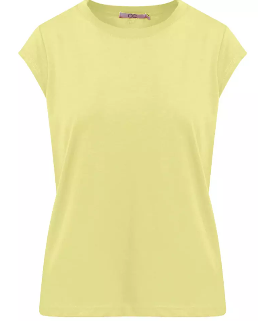 T-shirt With Pleats - Warm Lemon
